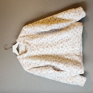 Thread and Supply Leopard Pullover Sweater Medium White